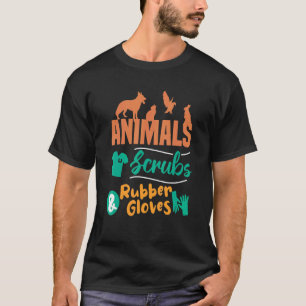 動物スクラブゴム手袋の獣医 Tシャツ