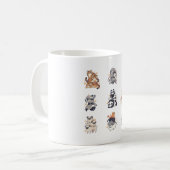 動物スタック�かわいい動物アートを楽しむ コーヒーマグカップ (正面左)