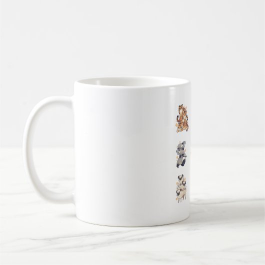 動物スタック�かわいい動物アートを楽しむ コーヒーマグカップ (左)