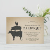 動物スタック | 新築祝いバーベキュー 招待状 (スタンド正面)