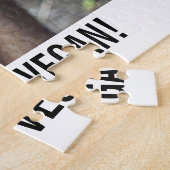 動物ストップの残虐行為は茶色の豚とビーガンする ジグソーパズル (側面)