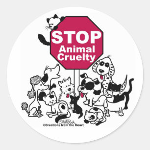 動物ストップ虐待 ラウンドシール