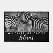 動物ストライプ白黒野生動物アップクローズ ドアマット (正面)