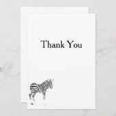 動物ゼブラ印刷ありがとう サンキューカード (正面/裏面)