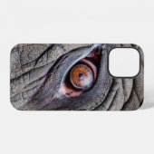 動物ゾウ目のアップ iPhoneケース (裏面横)