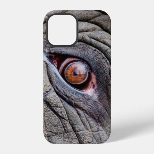 動物ゾウ目のアップ iPhoneケース (裏面)