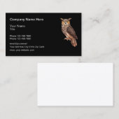 動物テーマフクロウ自然 名刺 (正面/裏面)