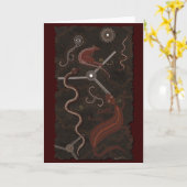 "動物トラック"オーストラリアの原生の芸術カード カード (黄色い花)