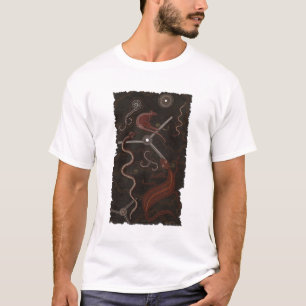 「動物トラック」オーストラリア先住民スタイルティー Tシャツ