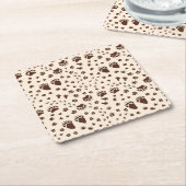 動物トラック スクエアペーパーコースター (アングル)