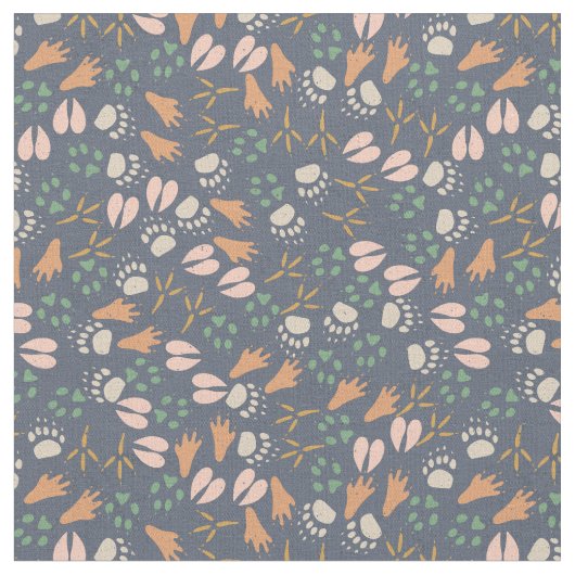 動物トラック ファブリック (クローズアップ)