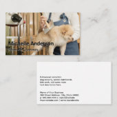 動物トリマーの犬の毛をコーミング 名刺 (正面/裏面)