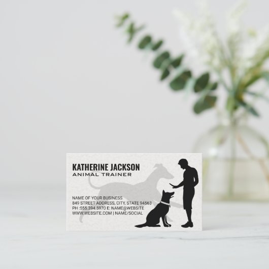 動物トレーナー教えズ 名刺 (スタンド正面)