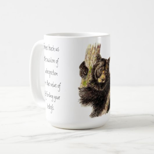 動物トーテム、クマ自然、スピリットガイド コーヒーマグカップ (正面左)