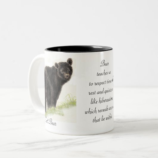 動物トーテム、スピリチュアル、インスピレーション勇気付けられる ツートーンマグカップ (正面左)