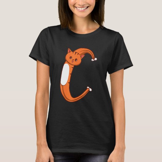 動物ネコCスクールチャイルド Tシャツ (正面)
