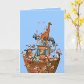 動物ノアの箱舟 – グリーティングカード (黄色い花)