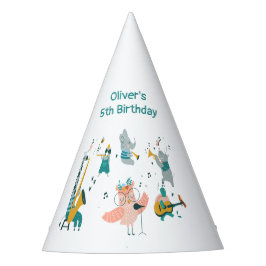 動物バンド付きピンクソンバード誕生日 パーティーハット