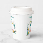 動物バンド付きピンクソンバード誕生日 紙コップ (右)