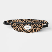 動物パターカスタマイズン名トラベル黒褐色 ファニーパック (正面)