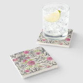 動物パターンのバラ ストーンコースター (横)