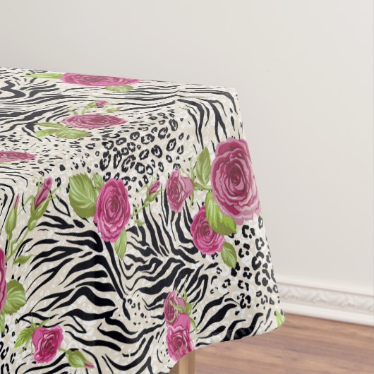 動物パターンのバラ テーブルクロス (インサイチュ)