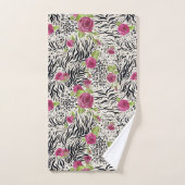 動物パターンのバラ バスタオルセット (ハンドタオル)