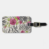 動物パターンのバラ ラゲッジタグ (正面横)