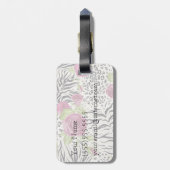 動物パターンのバラ ラゲッジタグ (裏面縦)