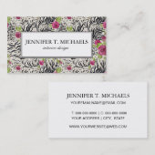 動物パターンのバラ 名刺 (正面/裏面)