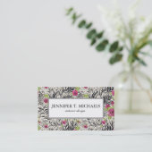 動物パターンのバラ 名刺 (スタンド正面)