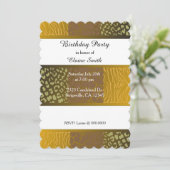 動物パターンアーストーン誕生日招待状 招待状 (スタンド正面)