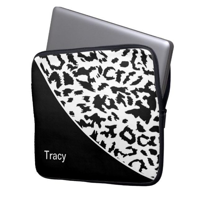 動物パターンモノグラムのラップトップスリーブ ラップトップスリーブ (正面左)