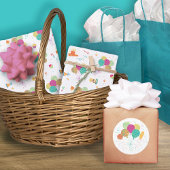 動物パターン誕生日バルーンのシール ラウンドシール