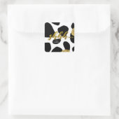 動物パターン金ゴールドサプライズ誕生日シール スクエアシール (バッグ)