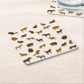 動物パターン1 スクエアペーパーコースター (アングル)