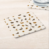 動物パターン2 スクエアペーパーコースター (アングル)