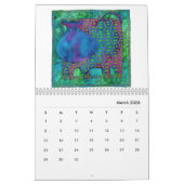 動物パターン(の模様が)ある水彩画 カレンダー (3月 2026)