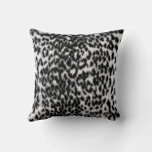 動物パターン、黒、白、モノグラム クッション (裏面)