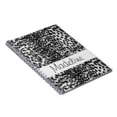 動物パターン、黒、白、モノグラム ノートブック (右側)