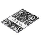 動物パターン、黒、白、モノグラム ノートブック (左側)