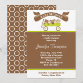 動物パルのベビーシャワー招待状 招待状 (正面/裏面)