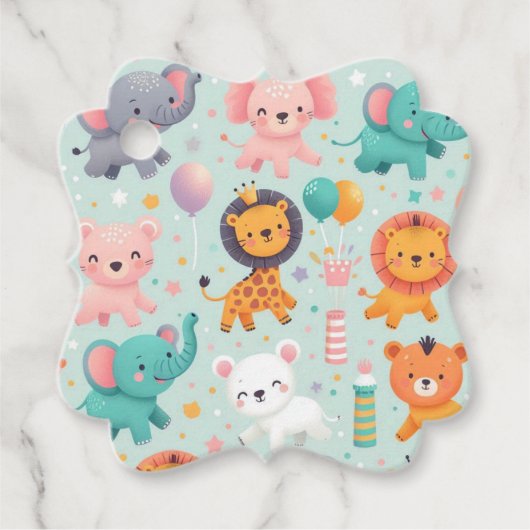 動物パレードメッセージカード フェイバータグ (正面)