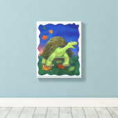 動物パレード亀の壁画 キャンバスプリント (インサイチュ (ウッドフロア))