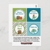 動物パレード動物園ベイビーシャワーカップケーキトッパーAPK ポストカード (正面/裏面)