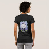 動物パレード羊の女性の暗いTシャツ Tシャツ (裏面フル)