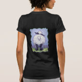 動物パレード羊の女性の暗いTシャツ Tシャツ (裏面)