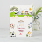 動物パレード赤ちゃんシャワー 招待状 (スタンド正面)
