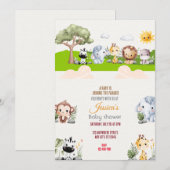 動物パレード赤ちゃんシャワー 招待状 (正面/裏面)