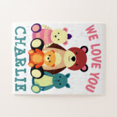 動物パーソナライズされたとの名前パズル ジグソーパズル (横)